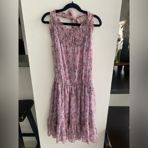 Zara Purple Smocked Halter Sundress